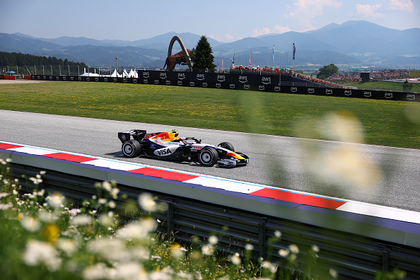 Liam Lawson racing at the Austrian Grand Prix.